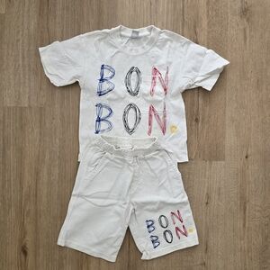 Kids White and Multicolor Matching Set